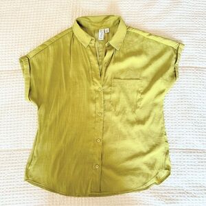 Lime Green Short Sleeve Blouse